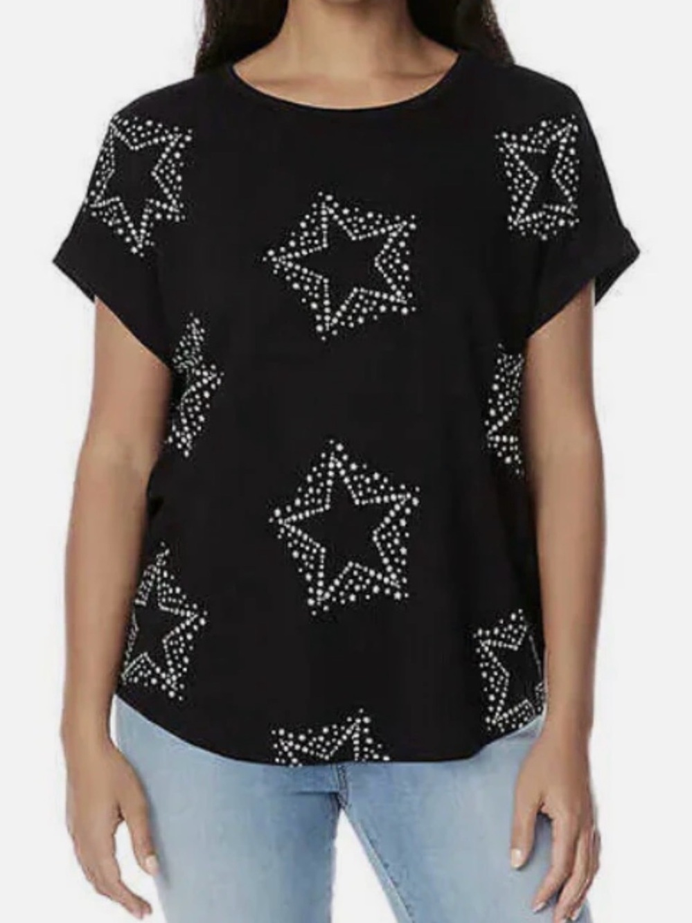Buffalo David Bitton Women's Crewneck Top, Short Sleeve, Cozy, Black Size M